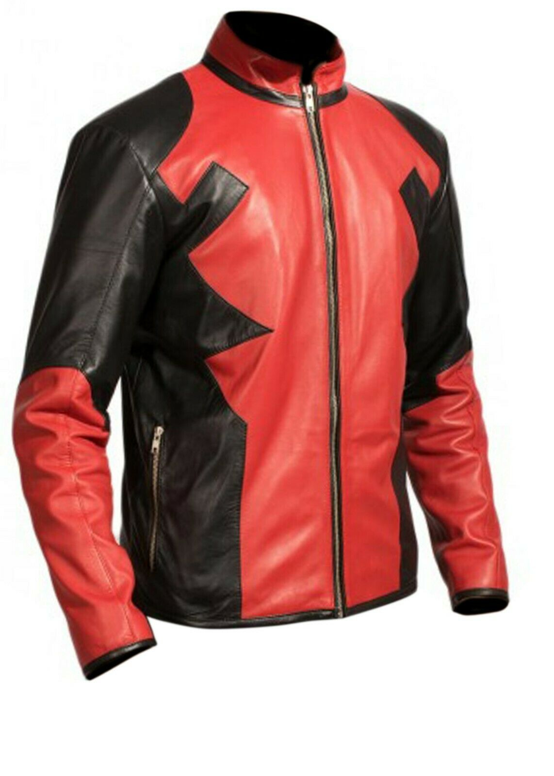 Mens Red And Black Leather Jacket