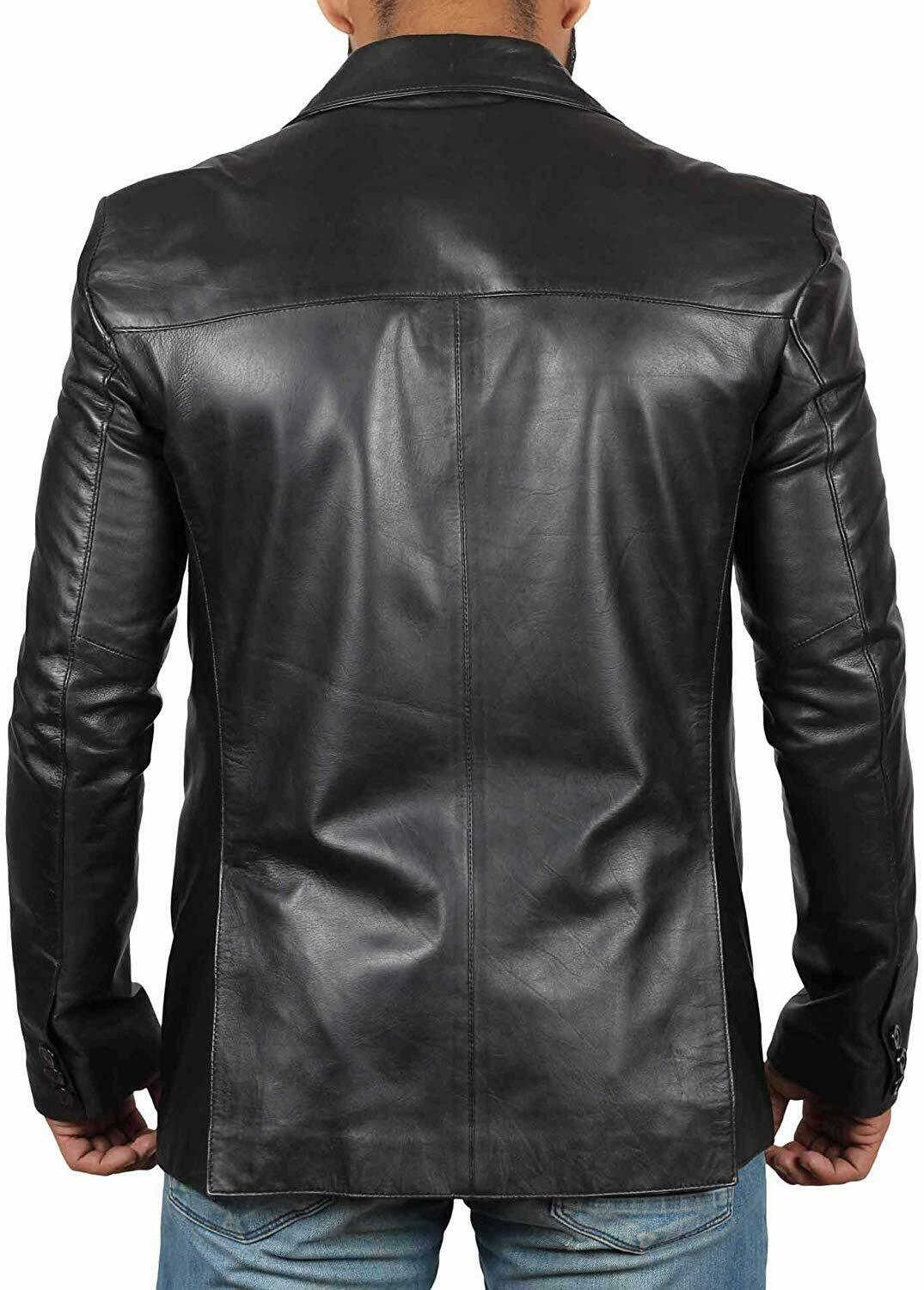 Men Genuine Black Blazer Coat