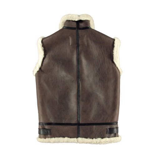 Mens Brown Shearling Vest Real Leather Vest
