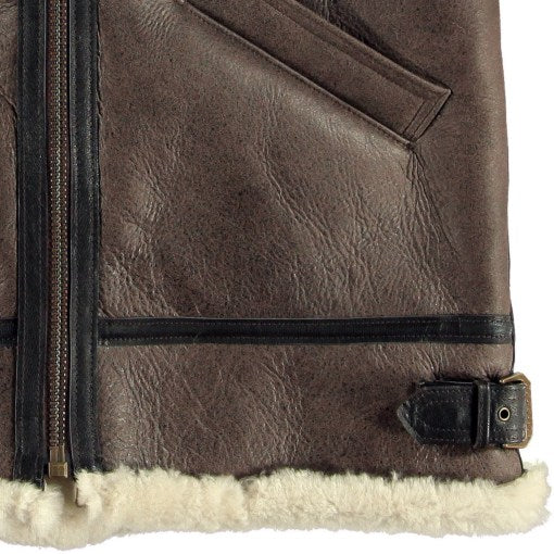 Mens Brown Shearling Vest Real Leather Vest