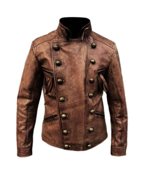 Aqua Men Brown Distressed Jacket